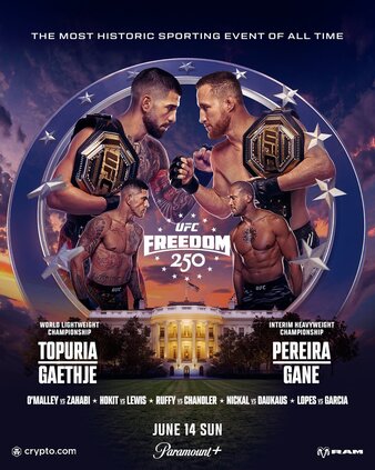 UFC Freedom Fights 250: Topuria vs. Gaethje Poster