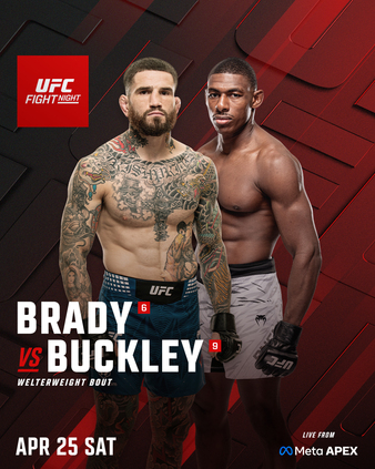UFC Fight Night: Brady vs. Buckley Poster - UFC Fight Analytics