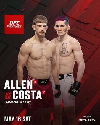 UFC Fight Night: Allen vs. Costa Poster - UFC Fight Analytics
