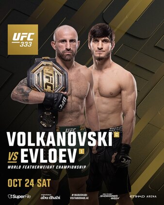 UFC 333: Volkanovski vs. Evloev Poster - UFC Fight Analytics